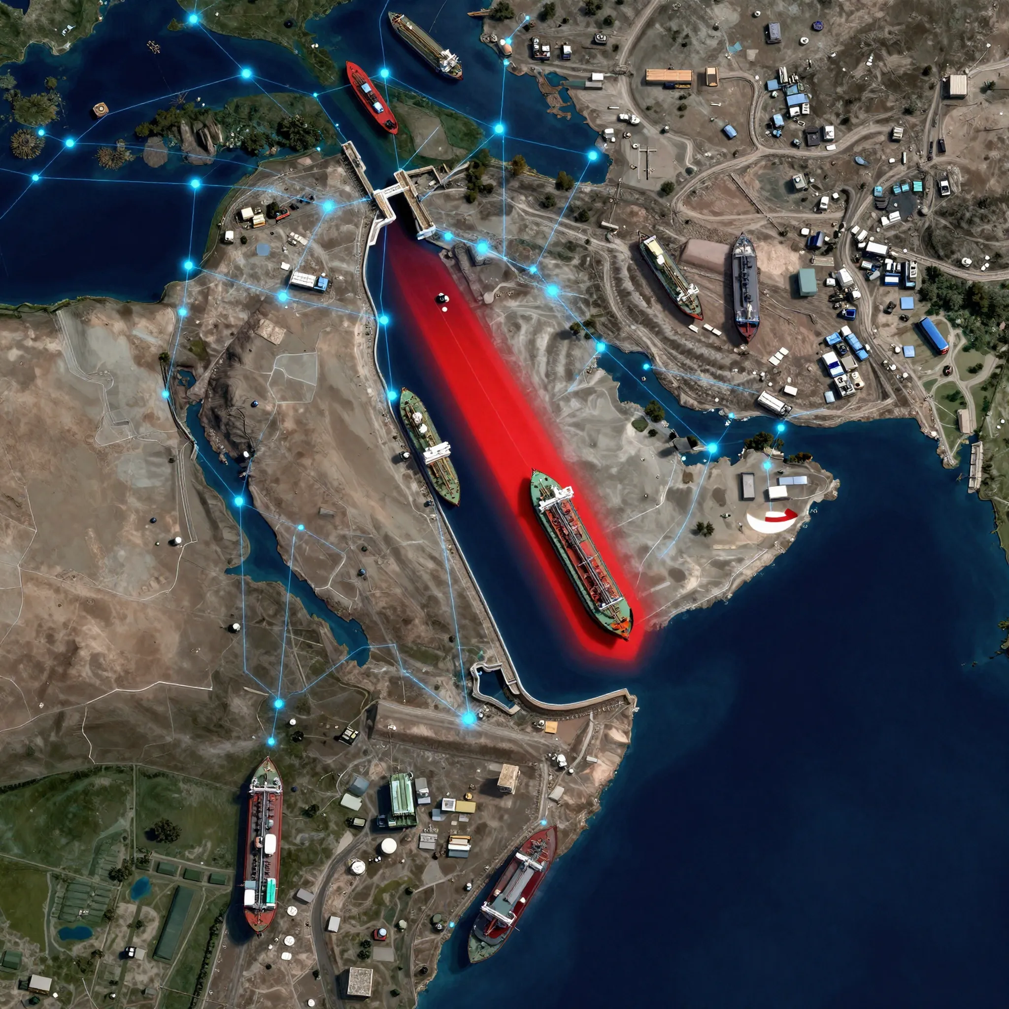 Iran Blocks Strait of Hormuz: map showing disrupted oil tanker routes and global energy chokepoint